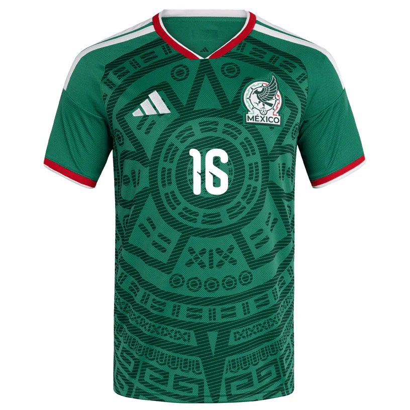 adidas Men's J. Quinones Mexico Authentic Home 2026 World Cup Jersey (Bold Green) - view 3