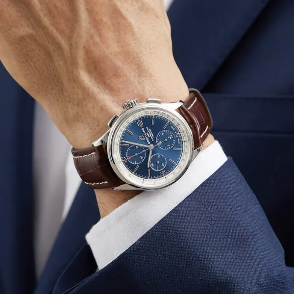 Breitling Premier Men Automatic Blue Crocodile Watch A13315351C1P1 - gallery