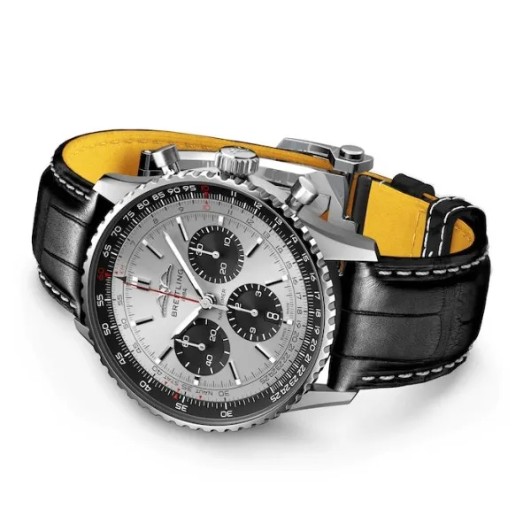 Breitling Navitimer Men Automatic Silver Alligator Watch AB0138241G1P1 - gallery