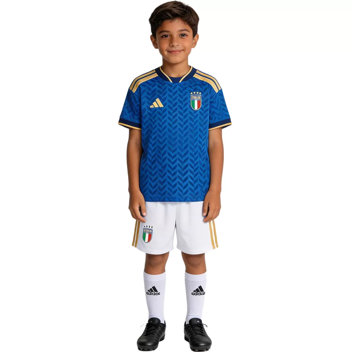 2026 Italy World Cup Home Soccer Kids Full Kit Jersey+Shorts+Socks - view 3