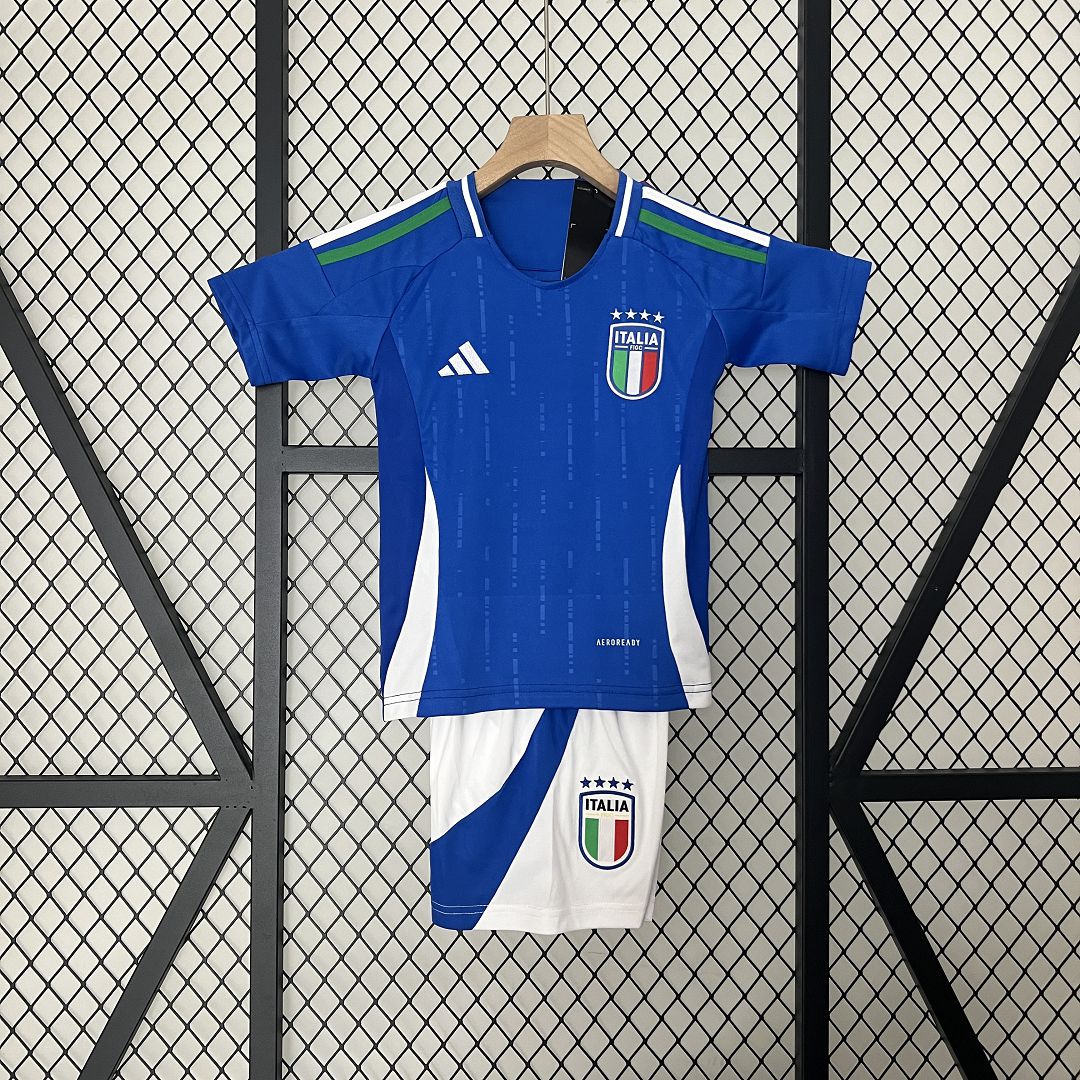 2024 Italy Euro Cup Home Kids Kit Jersey+Shorts