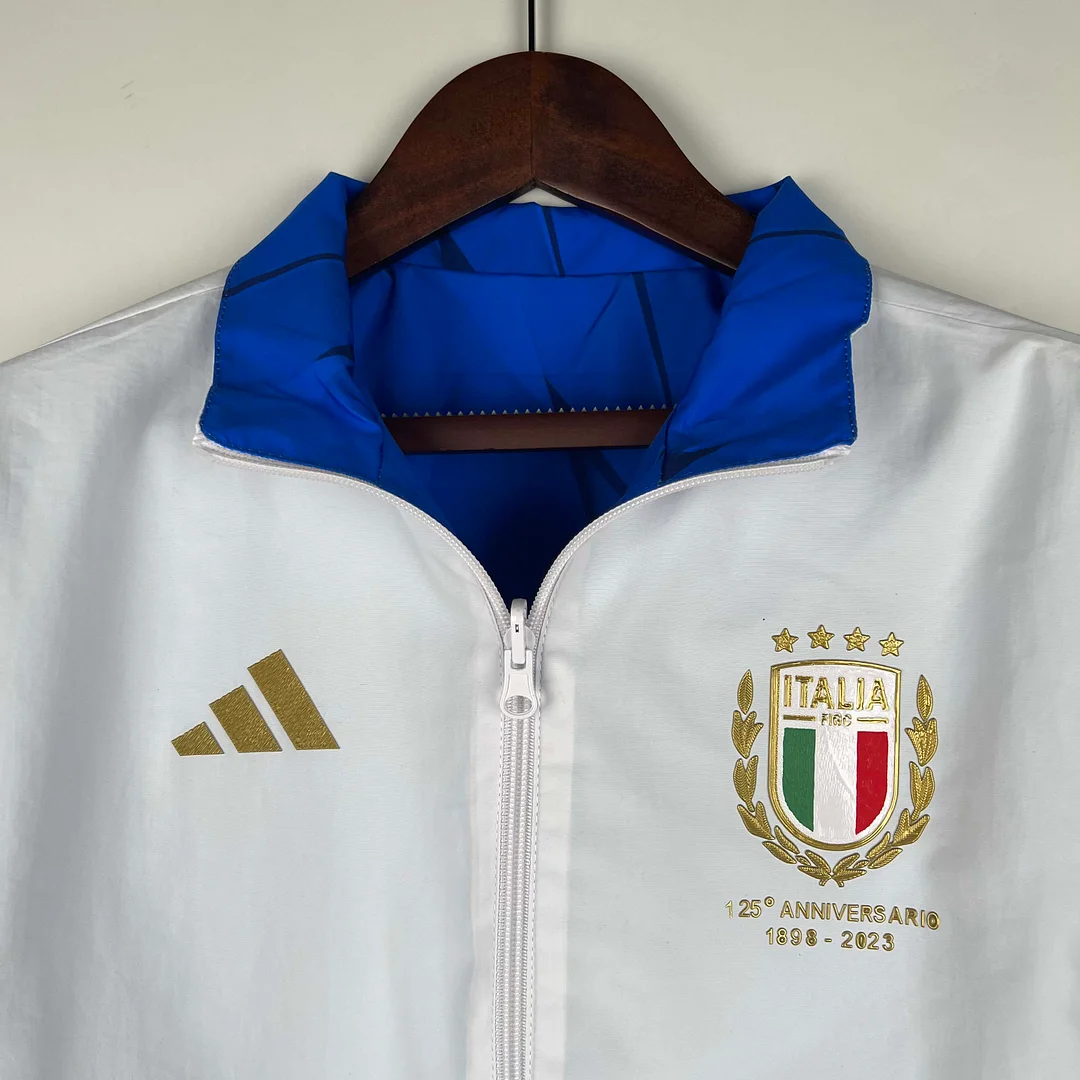 2023-2024 Italy Reversible Windbreaker （White-Blue）Soccer Jersey 1:1 Thai Quality - view 5