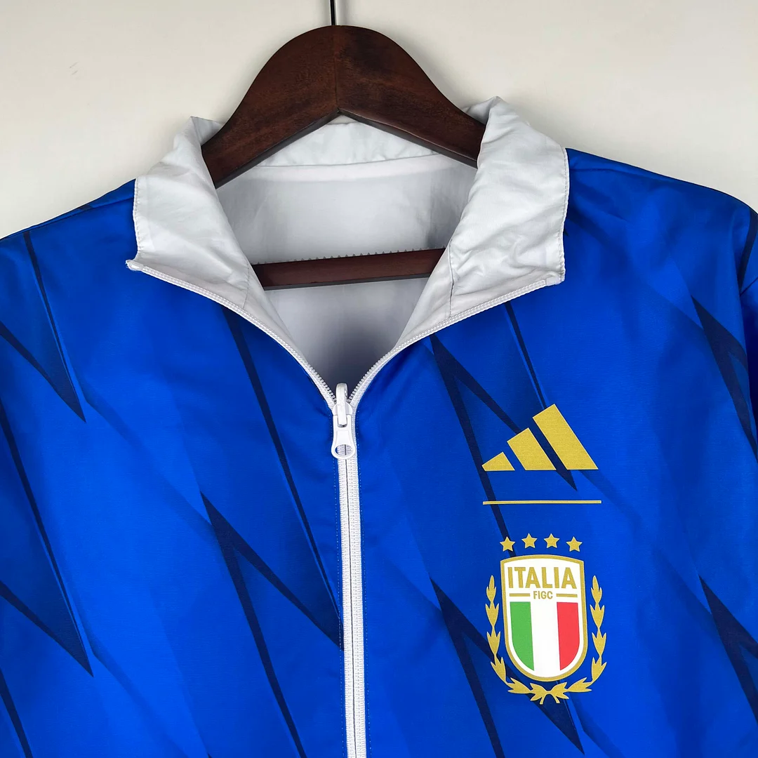 2023-2024 Italy Reversible Windbreaker （White-Blue）Soccer Jersey 1:1 Thai Quality - view 6