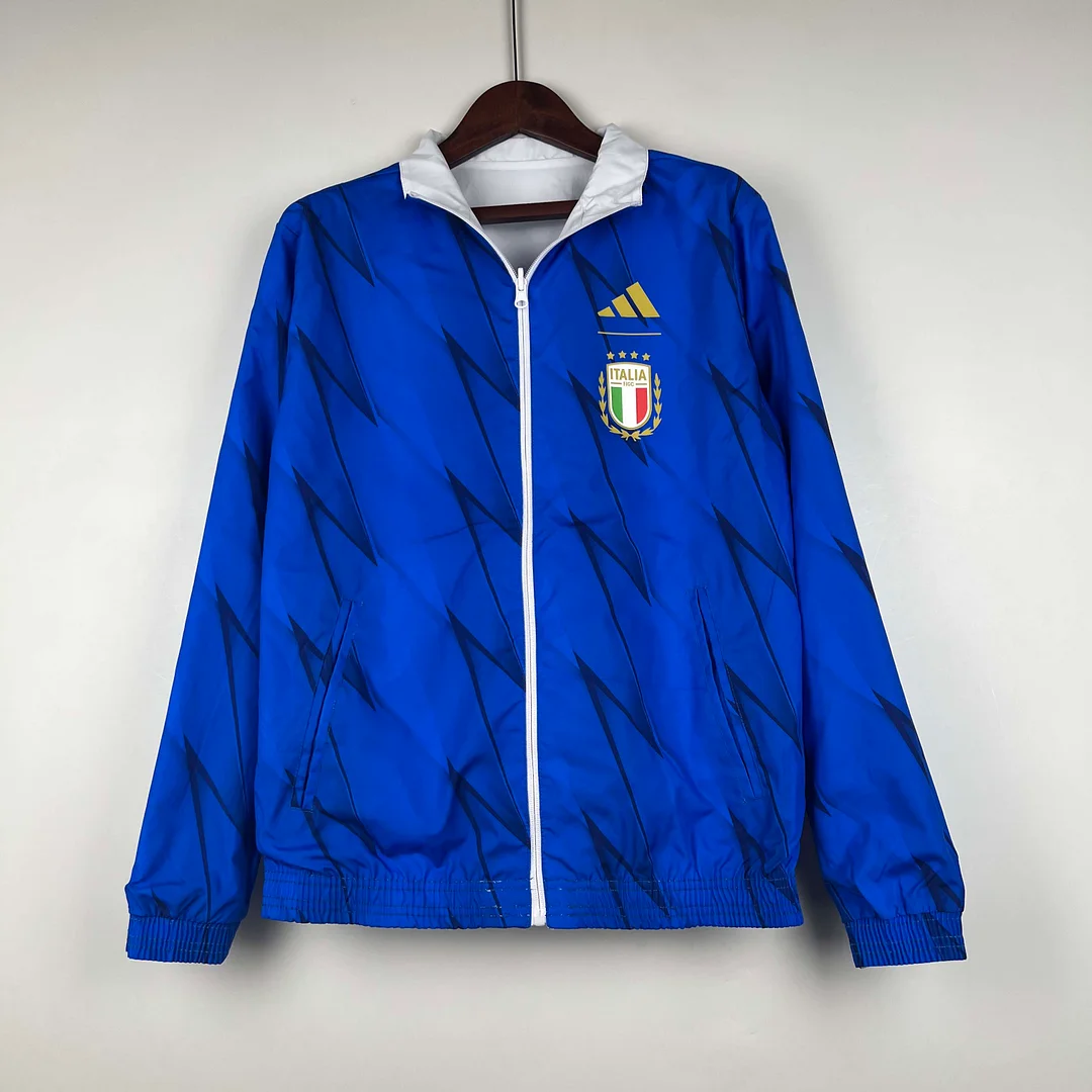 2023-2024 Italy Reversible Windbreaker （White-Blue）Soccer Jersey 1:1 Thai Quality - view 7