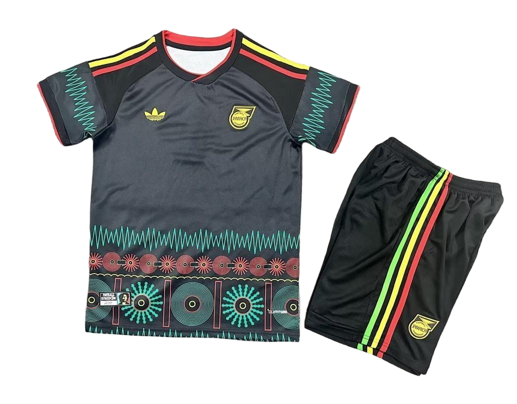 2026 Jamaica x Bob Marley Away Soccer Kids Kit Jersey+Shorts