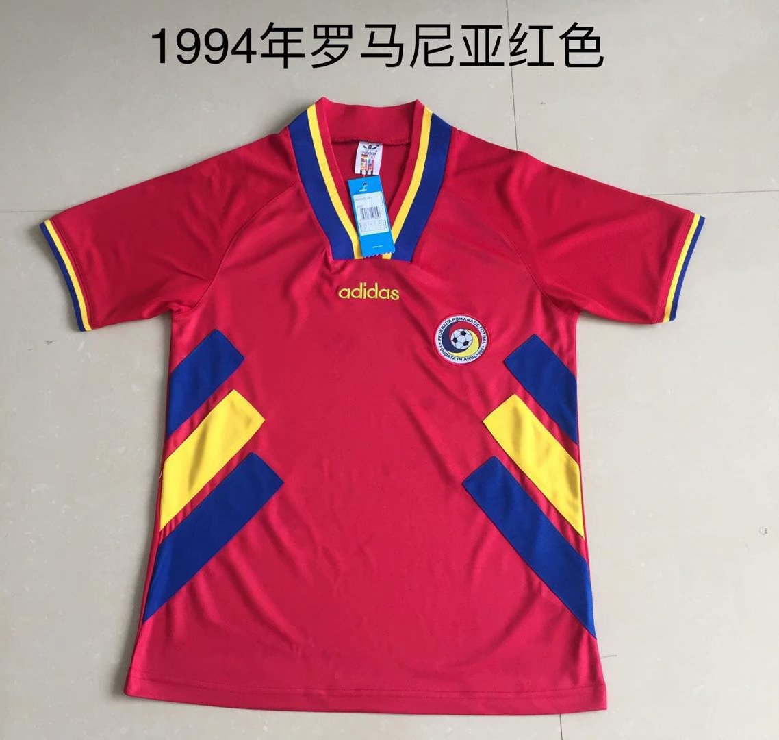 1994 Romania Home Football Retro Jersey Red