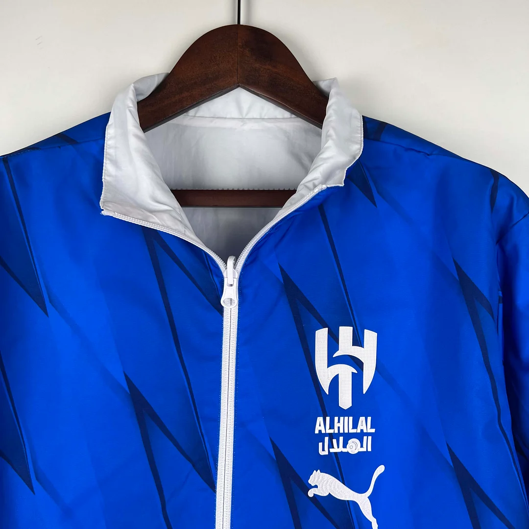 2023/2024 Al-Nassr Reversible Windbreaker（White-Blue）Soccer Jersey 1:1 Thai Quality - view 8
