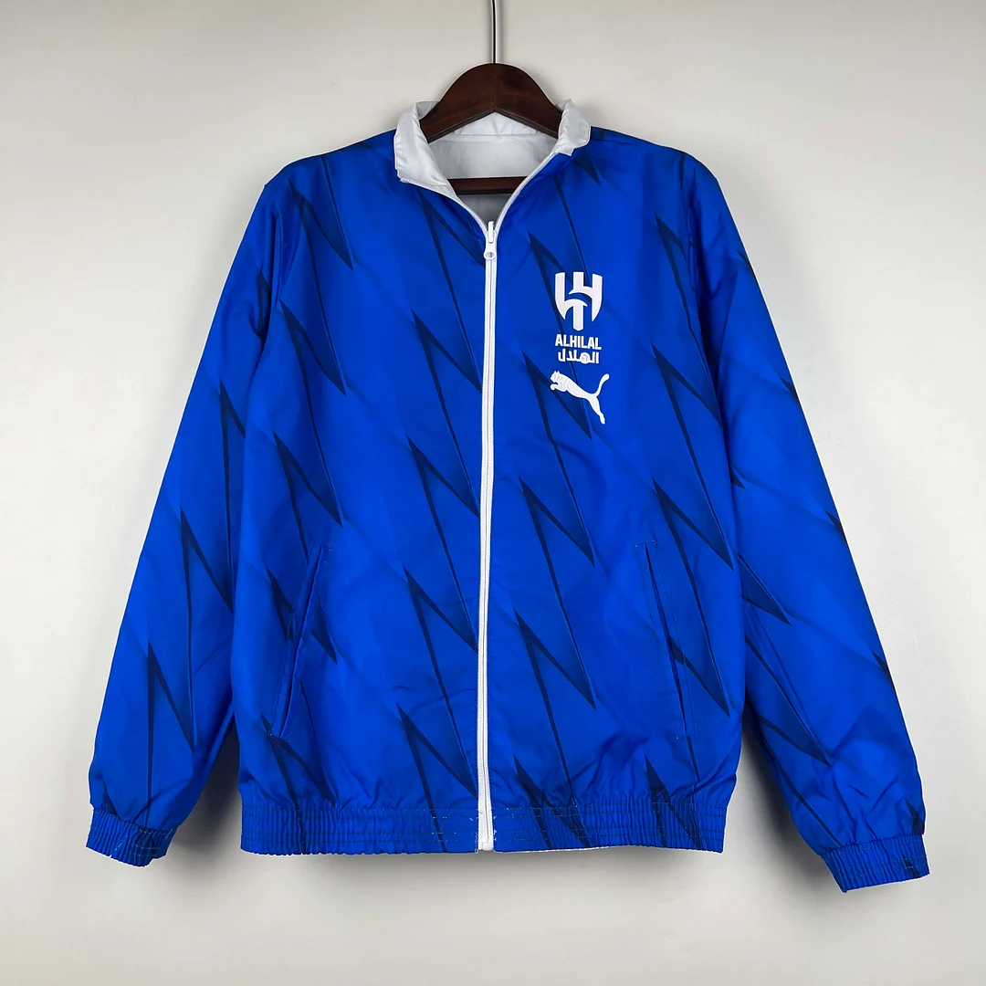 2023/2024 Al-Nassr Reversible Windbreaker（White-Blue）Soccer Jersey 1:1 Thai Quality - view 11