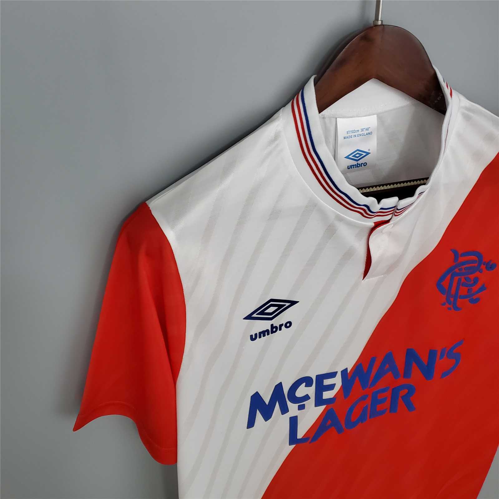 1987/1988 Glasgow Rangers Away Soccer Retro Jersey - view 7