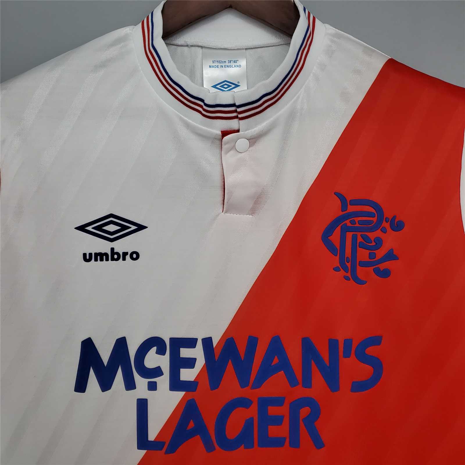 1987/1988 Glasgow Rangers Away Soccer Retro Jersey - view 8