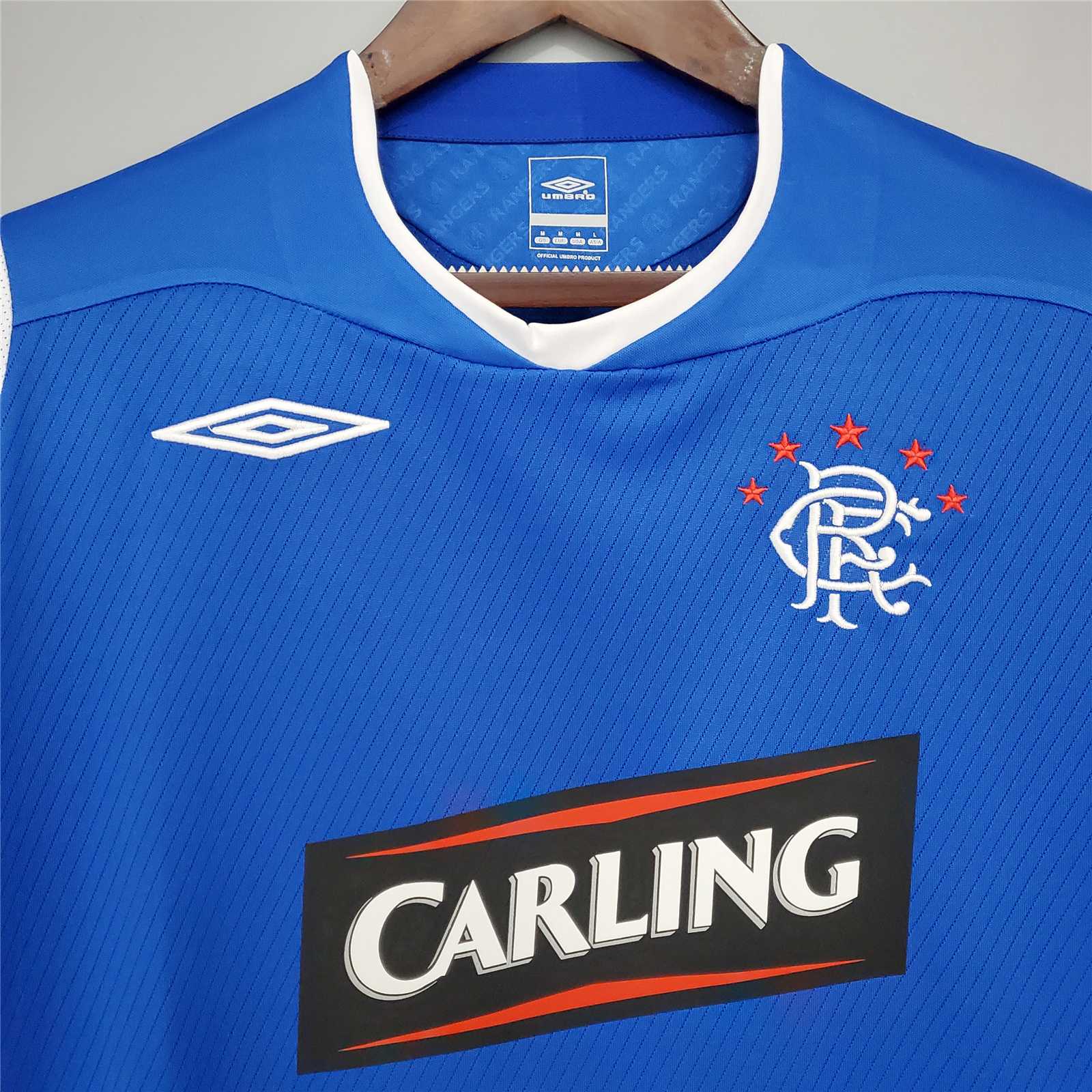 2008-09 Glasgow Rangers Home Soccer Retro Jersey - view 4