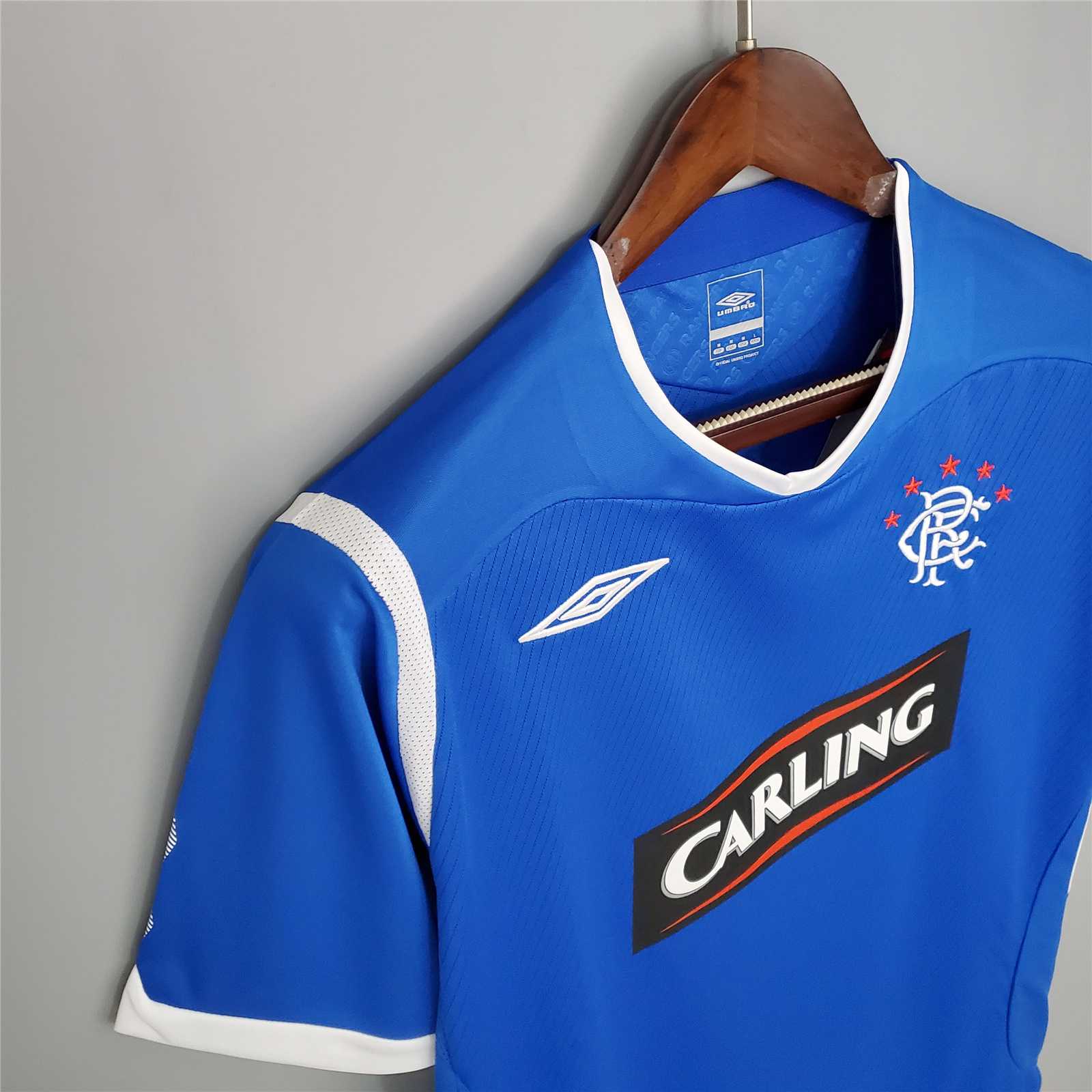 2008-09 Glasgow Rangers Home Soccer Retro Jersey - view 8