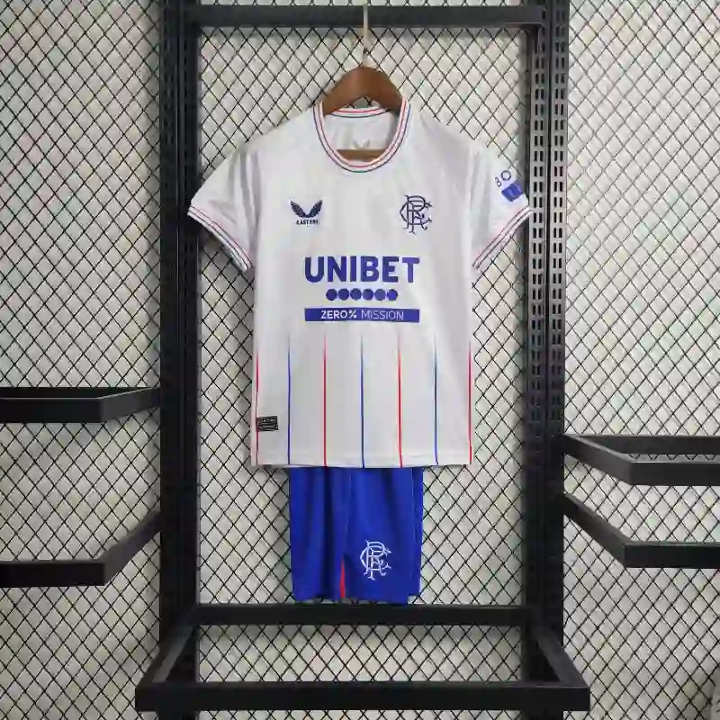 23-24 Glasgow Rangers Away Soccer Kids Kit Jersey+Shorts