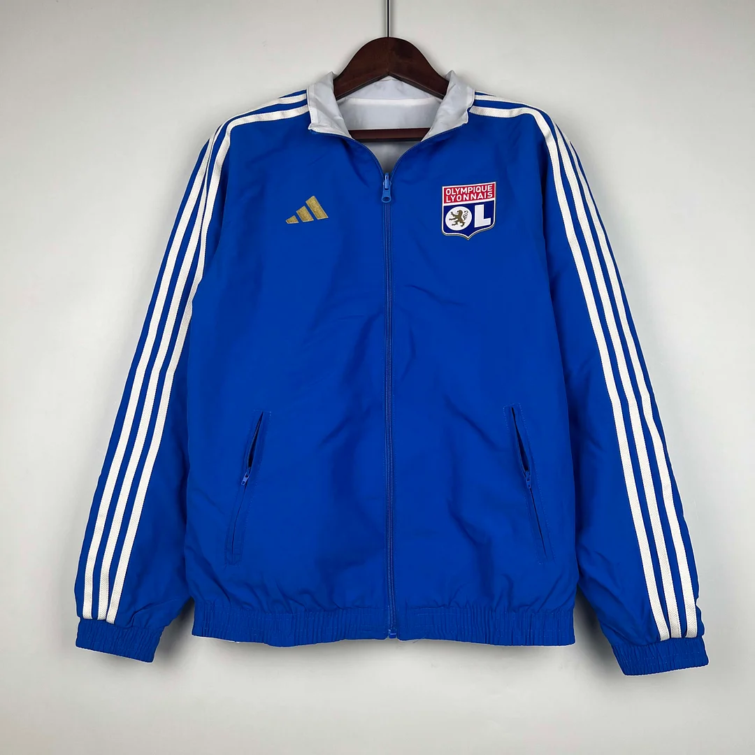 2023/2024 Lyon Reversible Windbreaker（Blue-white）Soccer Jersey 1:1 Thai Quality - view 13