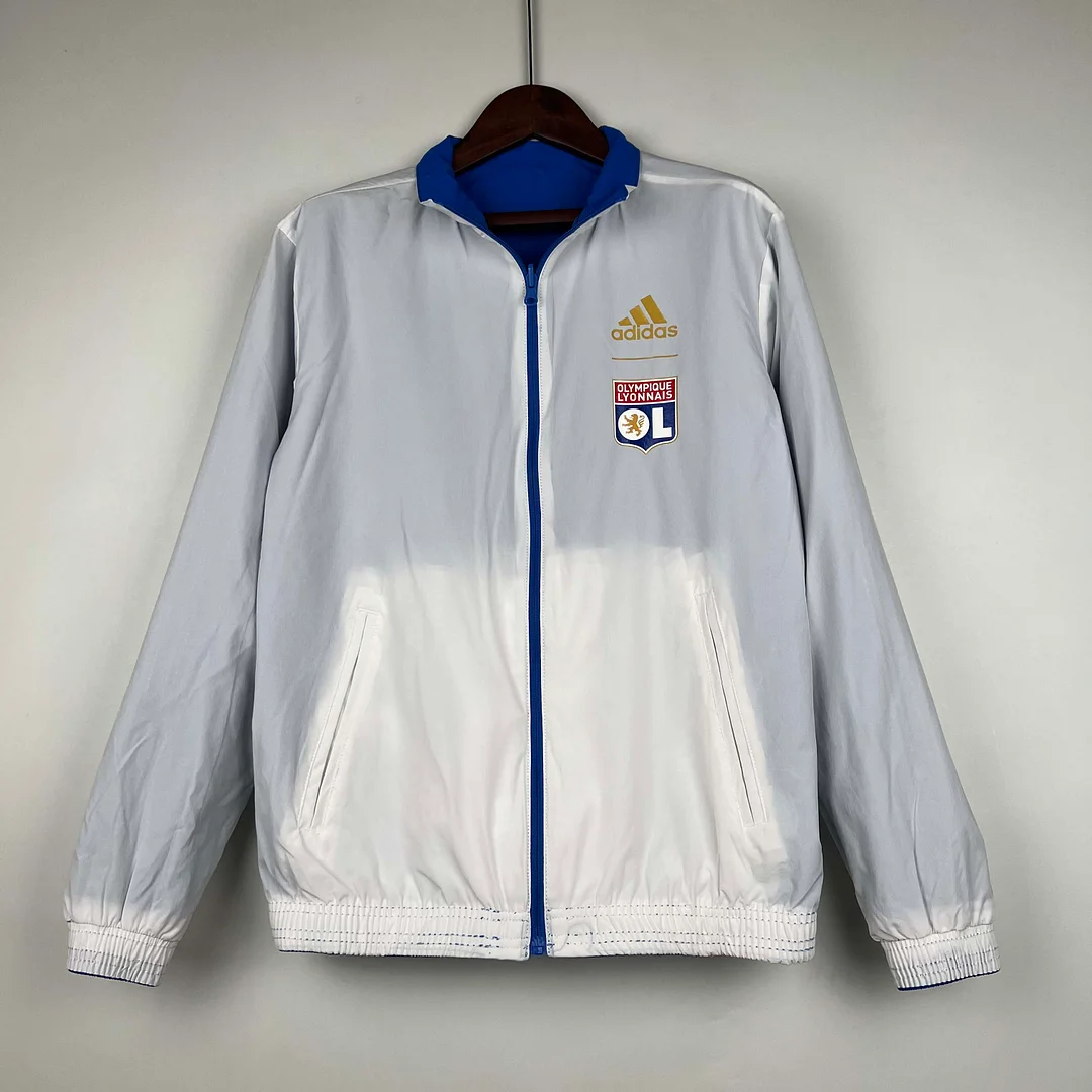 2023/2024 Lyon Reversible Windbreaker（Blue-white）Soccer Jersey 1:1 Thai Quality - view 6