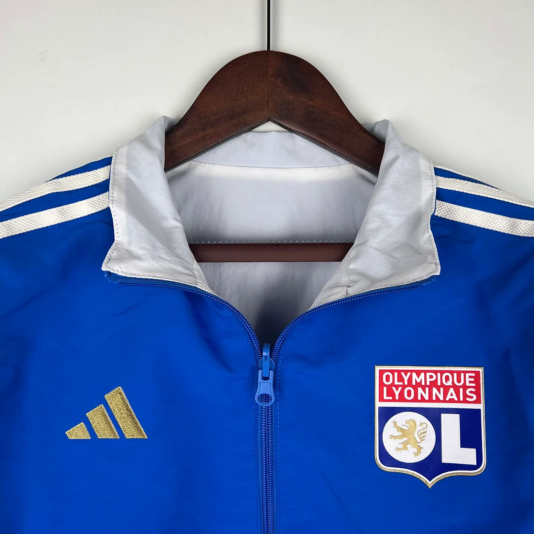 2023/2024 Lyon Reversible Windbreaker（Blue-white）Soccer Jersey 1:1 Thai Quality - view 11