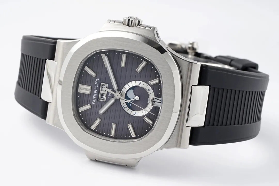 Patek Philippe Nautilus Blue Rubber Strap Watch - gallery