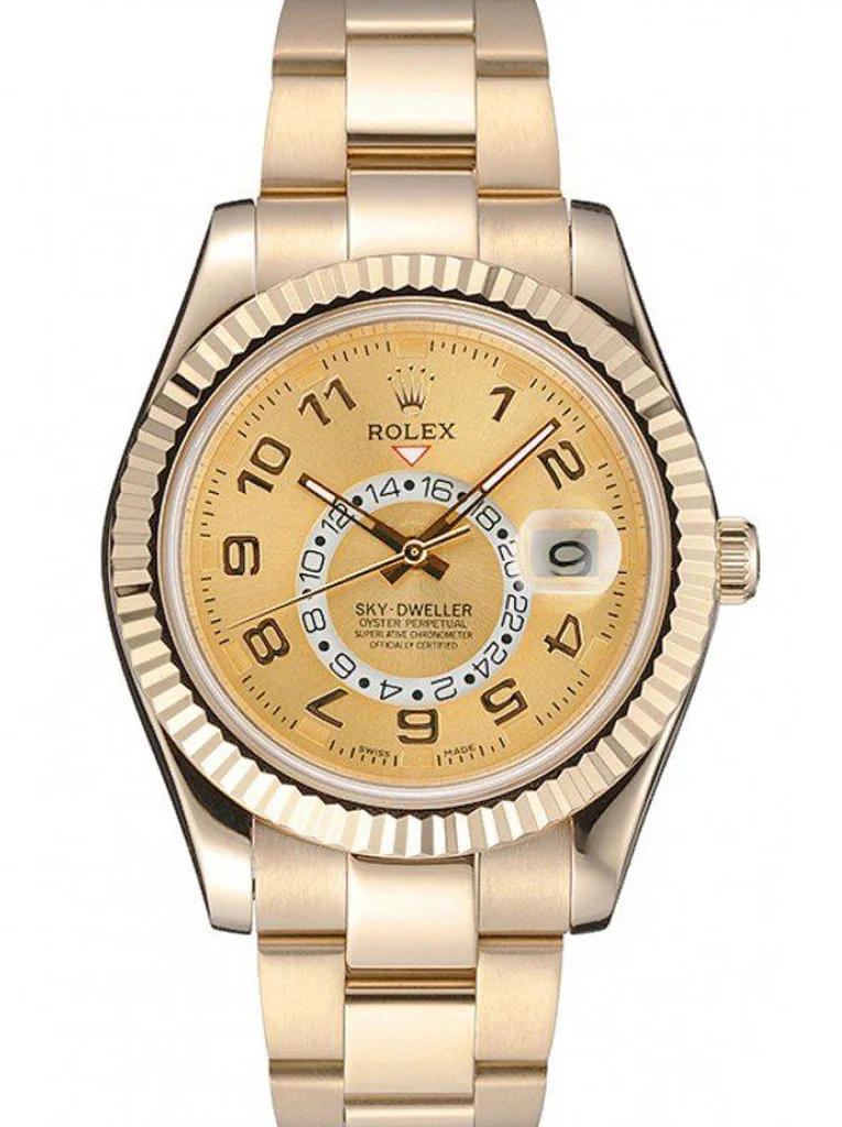 Rolex Sky-Dweller Rolex Sky-Dweller 41mm Gold Dial 80243 vs The Original: A Detailed Comparison