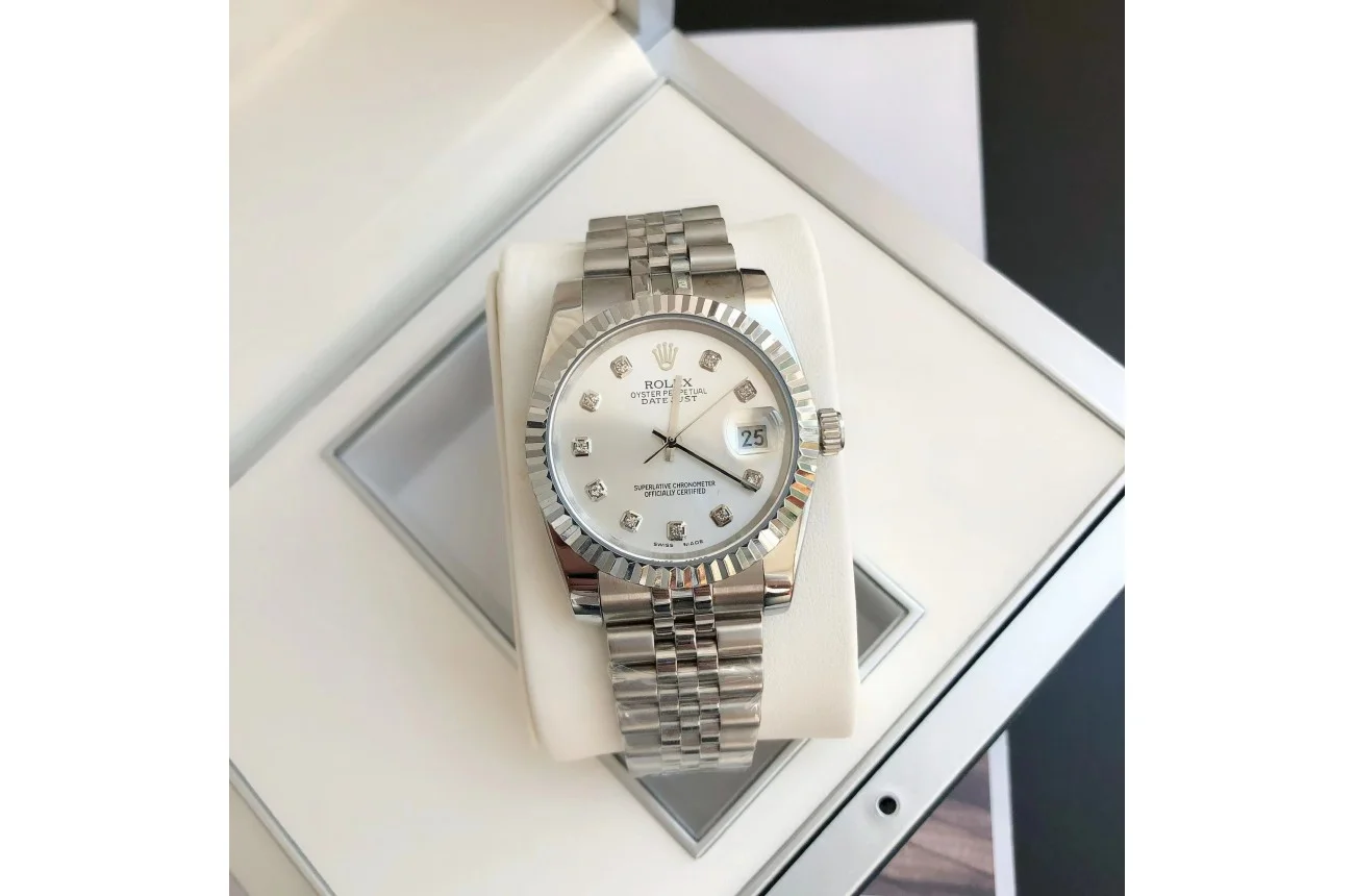 Couple Watches Rolex Datejust 36/28mm SS/SS Jub Sliver/Dia - gallery