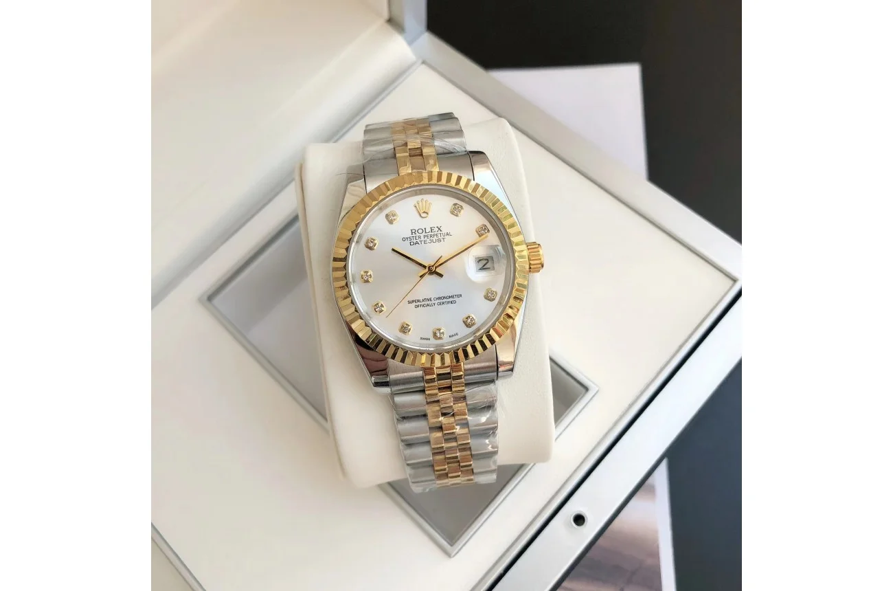 Couple Watches Rolex Datejust 36/28mm RG/SS Jub Sliver/Dia - gallery