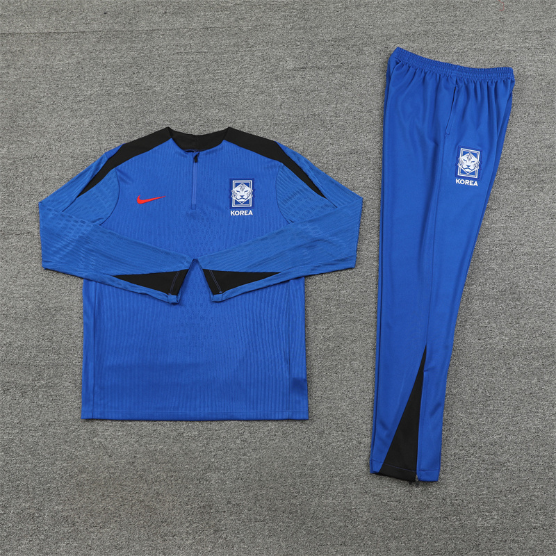 24-25 South Korea Blue with Black Half Zipper Training Tracksuit - view 4
