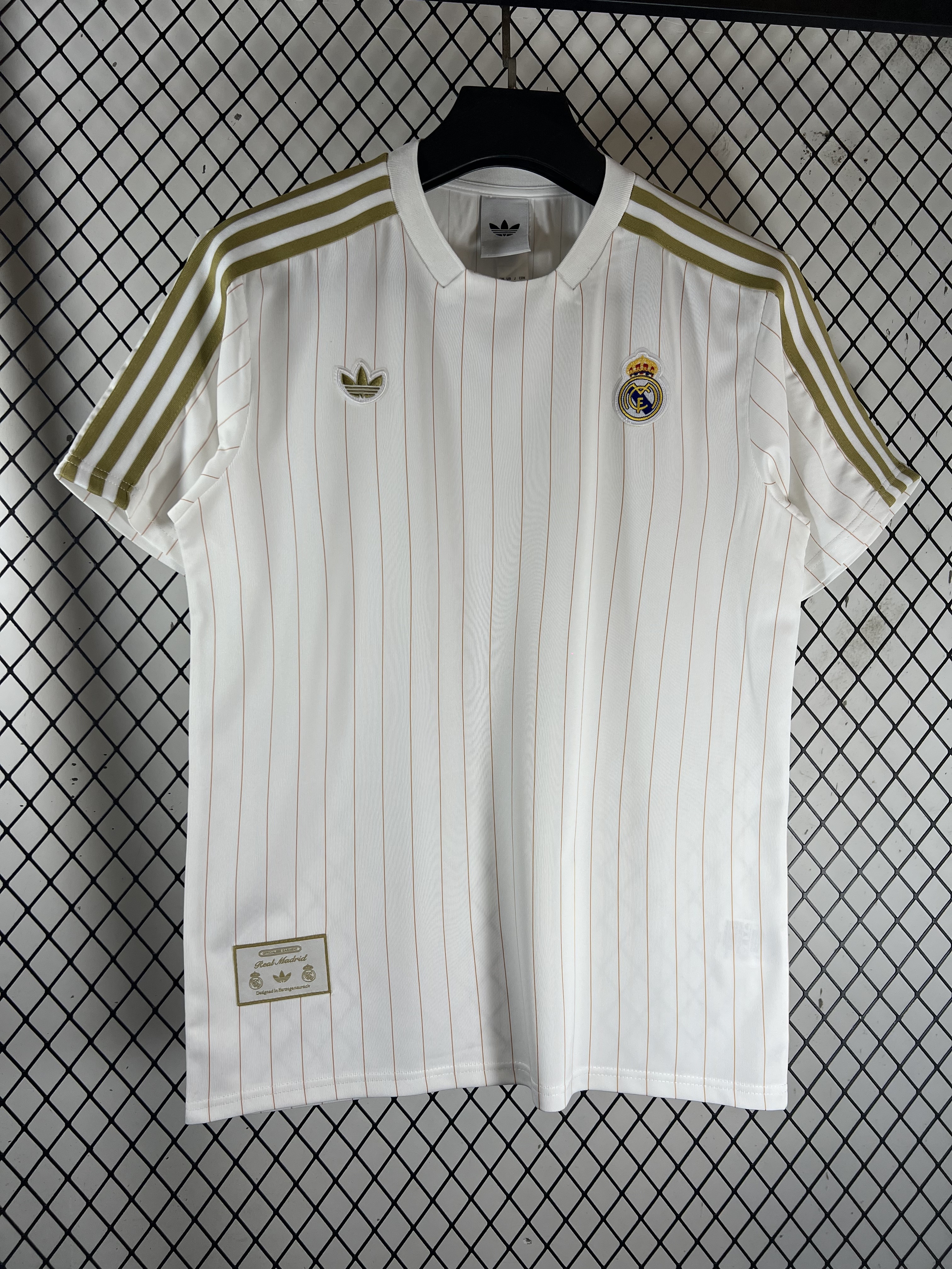 White Real Madrid Retro Yellow Trim