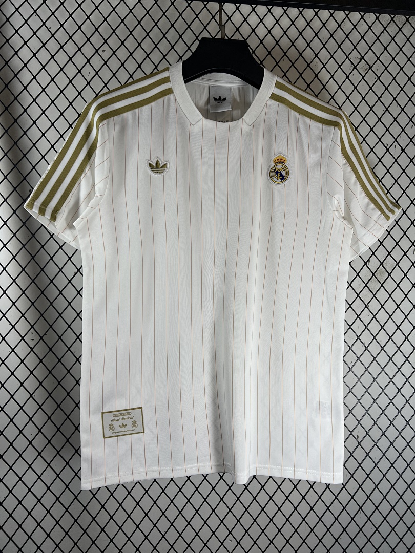 White Real Madrid Retro Yellow Trim - view 3