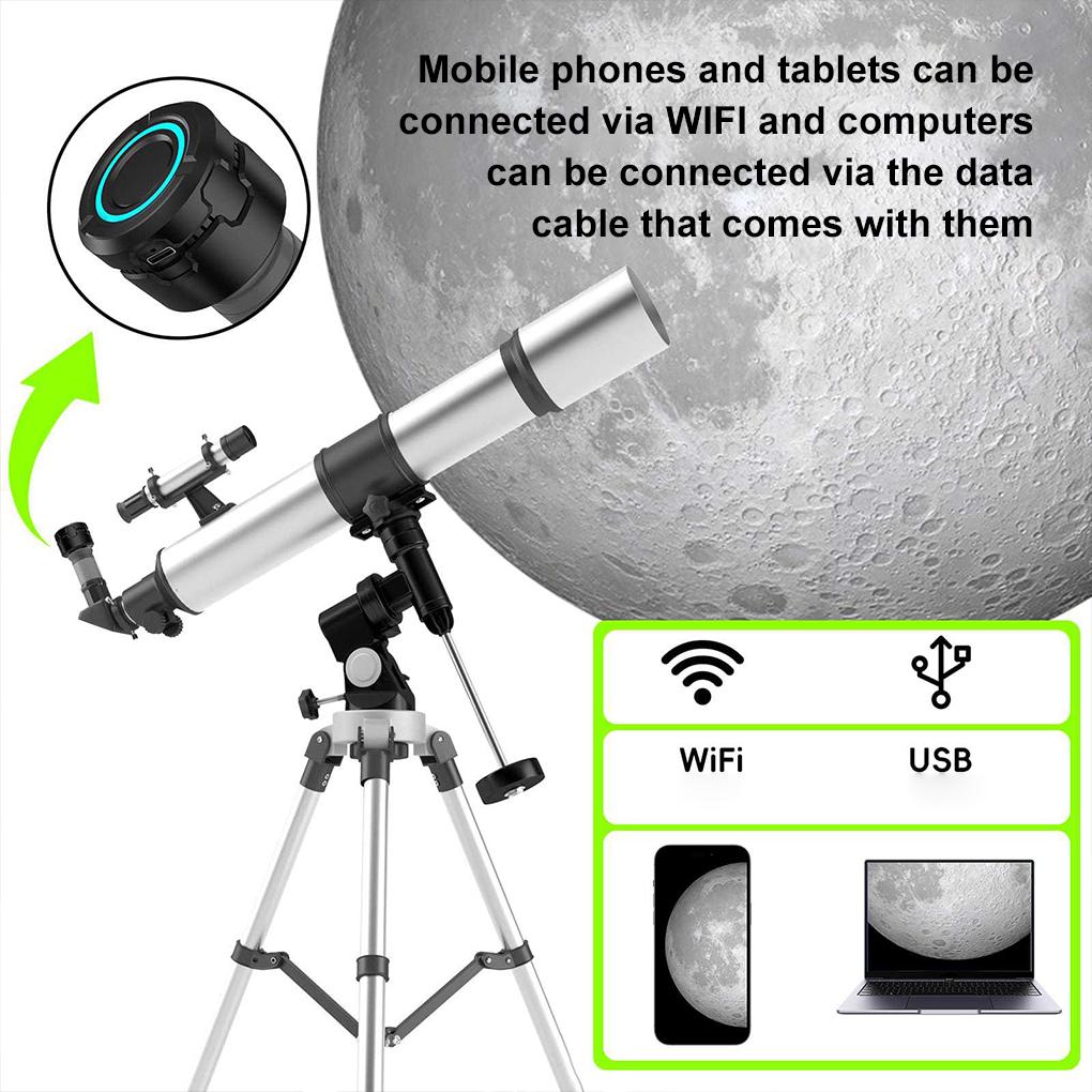 Smart Astronomical Telescope WIFI 4K HD Electronic Eyepiece 5 Megapixel Full Colour Birdwatching Mirror ABS Mobile Viewing