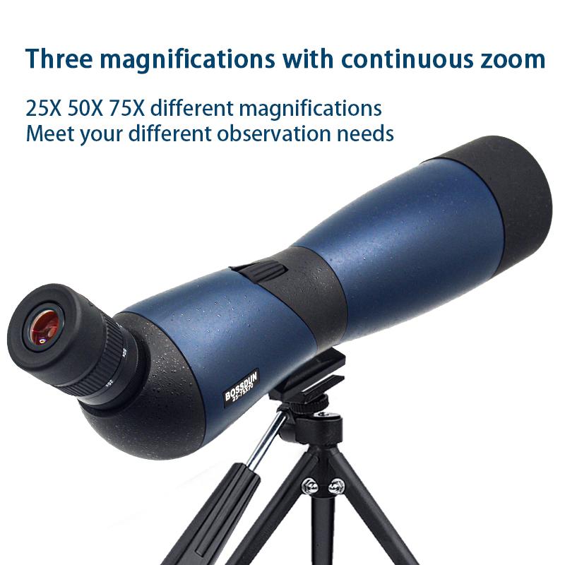 25-75x70 Spotting Scope Zoom Monocular BAK4 Prism Waterproof Telescope For Target Shooting Bird Watching Outdoor Camping Hunting