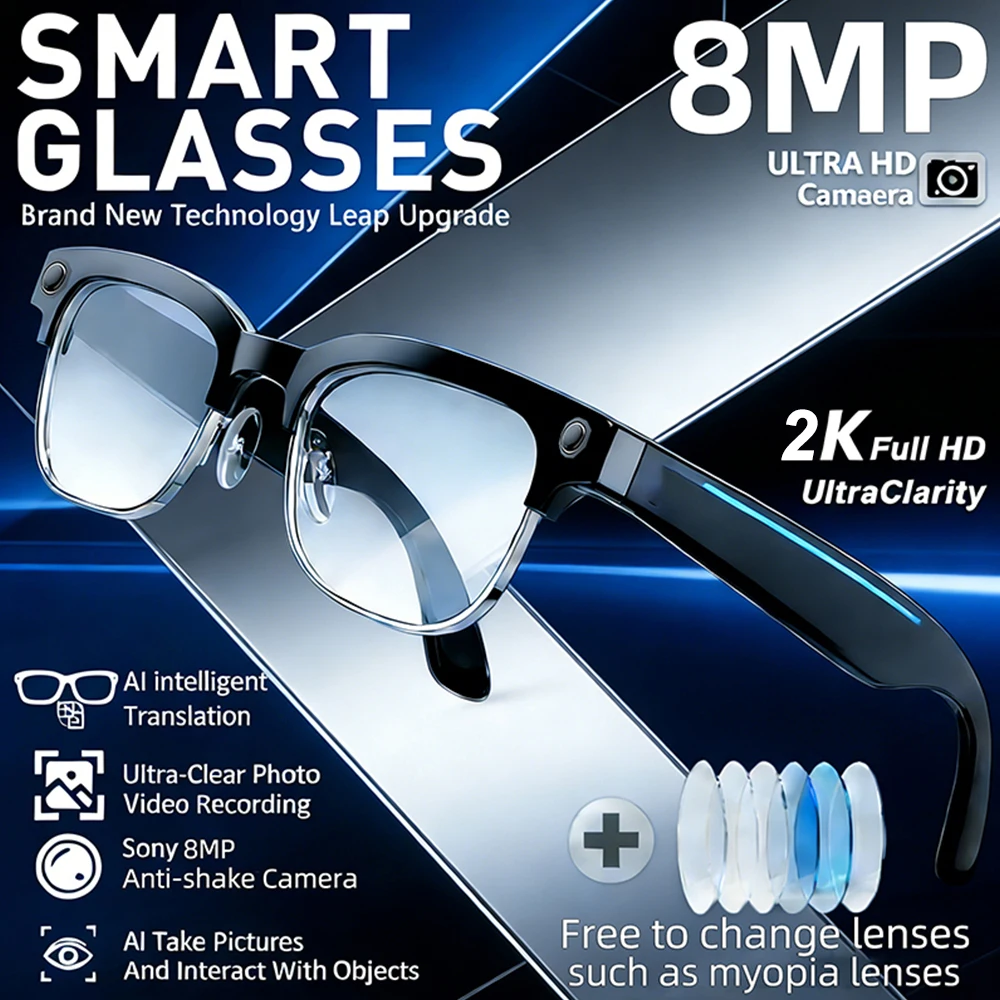 5 Surprising Benefits of Using 2026 New 8MP Ultra-Wide HD Camera Smart Glasses Video Record 4GB AI Photo Recognition BT Call Translation Voice Smart Glasses