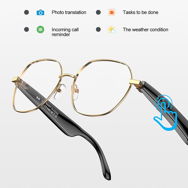 AI Chat Men Women Smart Bluetooth Call Glasses Voice Assistant Real-time Translation Voice Notes Open Ear Music IP65 Waterproof Automatic Magnetic Phone Remote Wearable Anti-Blue Light - Image 4