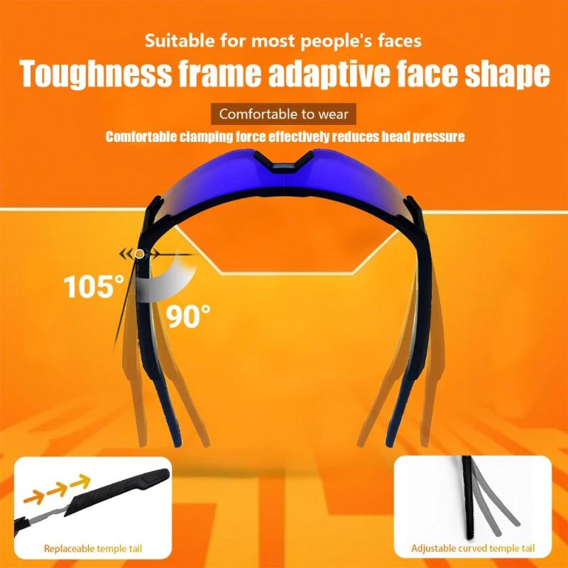 QY-Pro1 Bluetooth Smart Glasses AI Intelligent Translation Sunglasses Voice Remote Control  Eyewear Waterproof sports spectacles Automatic Button Magnetic Wearable Black-Yellow Orange - Image 3