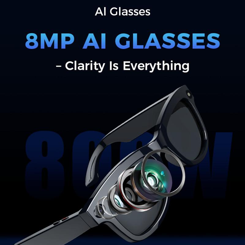 2025 New AI Smart Glasses 800W Pixel ENC Noise Reduction Phone Call Minutes AI Translation Multi functional Men's Women's Glasse Bluetooth Camera - Image 3
