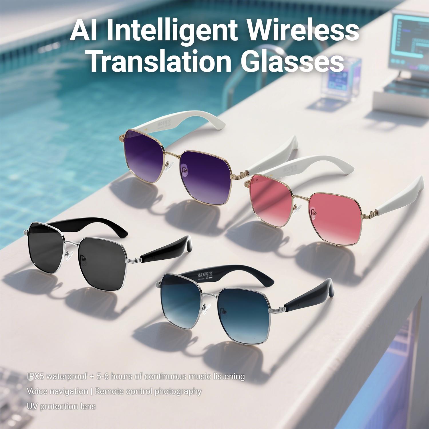 GY200 Smart Glasses 100+ Online Language AI Automatic Dialogue Translation Bluetooth Glasses With Speaker Sports UV Protection - Image 4