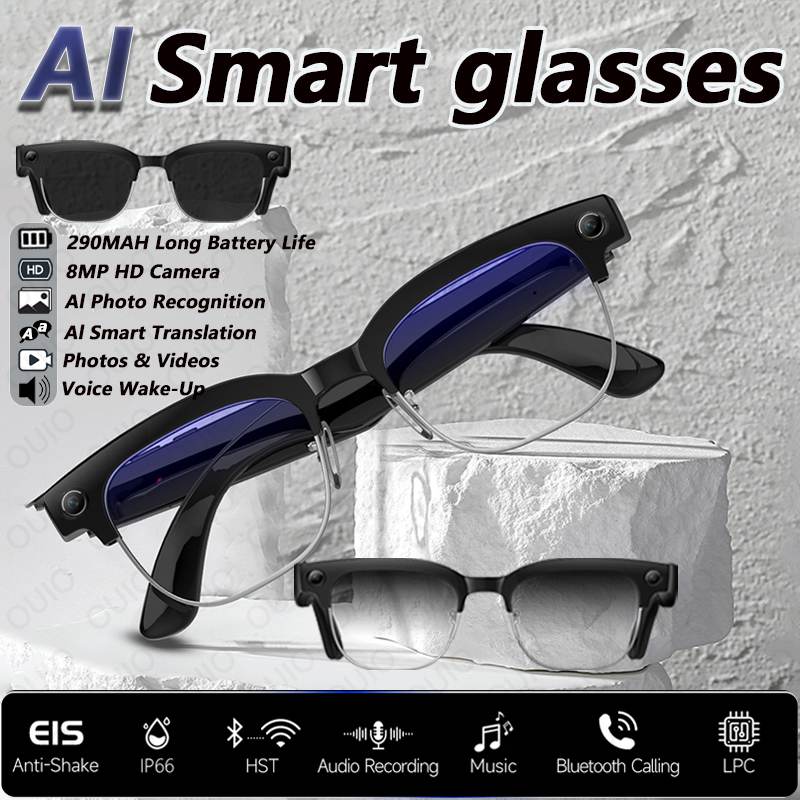 AI Smart Voice Glasses 800W High-definition Camera AI Translation Picture Recognition Photo Video Fashion SmartGlasses Men Women