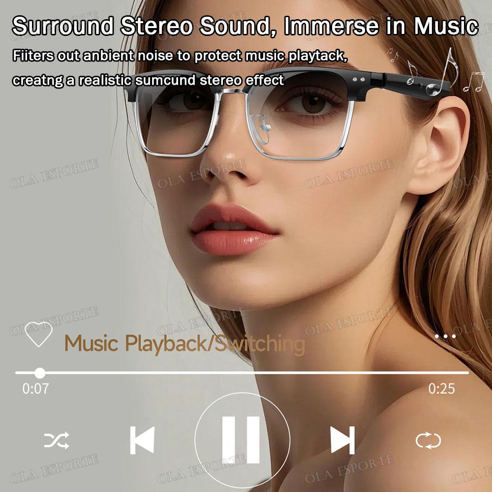 AI Smart Translation Glasses Bluetooth Call Remote Music 164 Video Online Language Translator Voice Note UV400 Sunglasses 2025 - Image 5