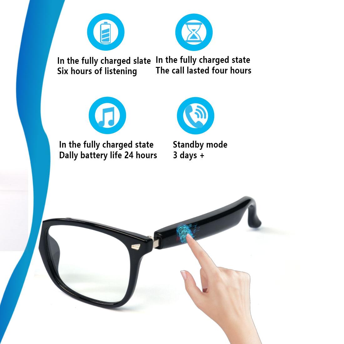 Smart glasses, app translation, color-changing lenses, high-definition voice calls, Hi-Fi music quality, open-ear audio glasses.