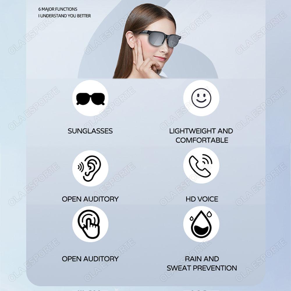 Smart Bluetooth V5.3 Sunglasses Glasses Call Outdoor Sports Headphones HIFI Black Technology Music Glasses UV For Men And Women - Image 2