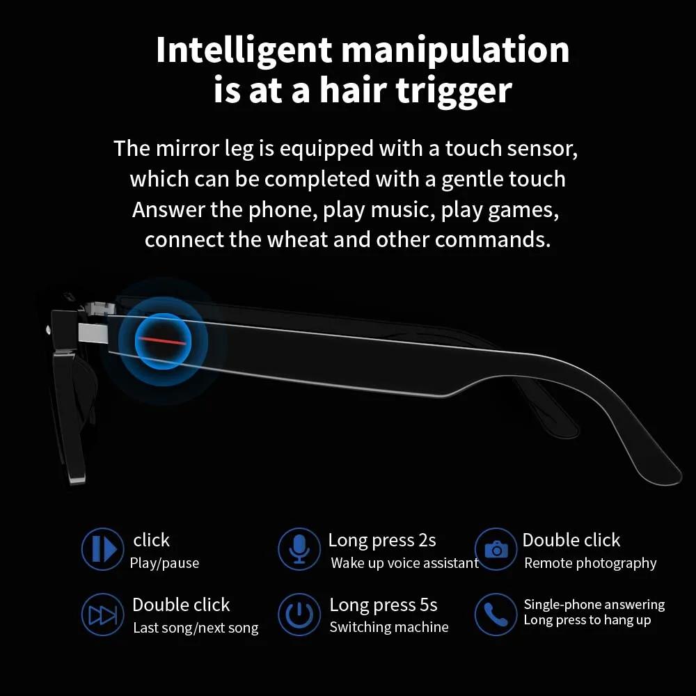 Discover the Revolutionary Features of Black technology E13 Smart Glasses:Blue Light Filtering Polarized Sunglass Lenses Audio Built-in Mic & Speakers Touch Sunglasses