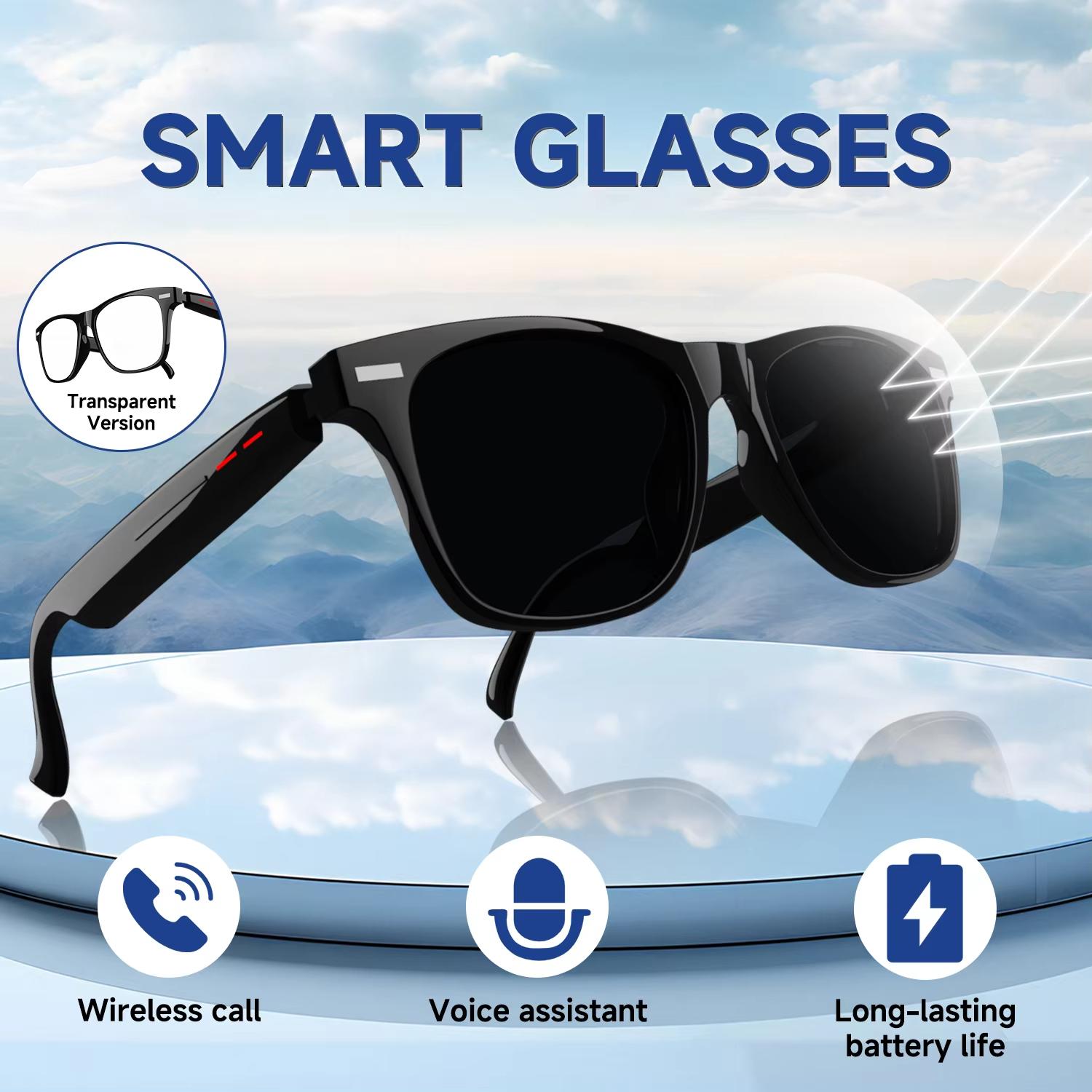 LAXASFIT Smart Anti-Blue Light Sunglasses Bluetooth Talk Remote Control Camera Music Playback UV Protection Smart Glasses