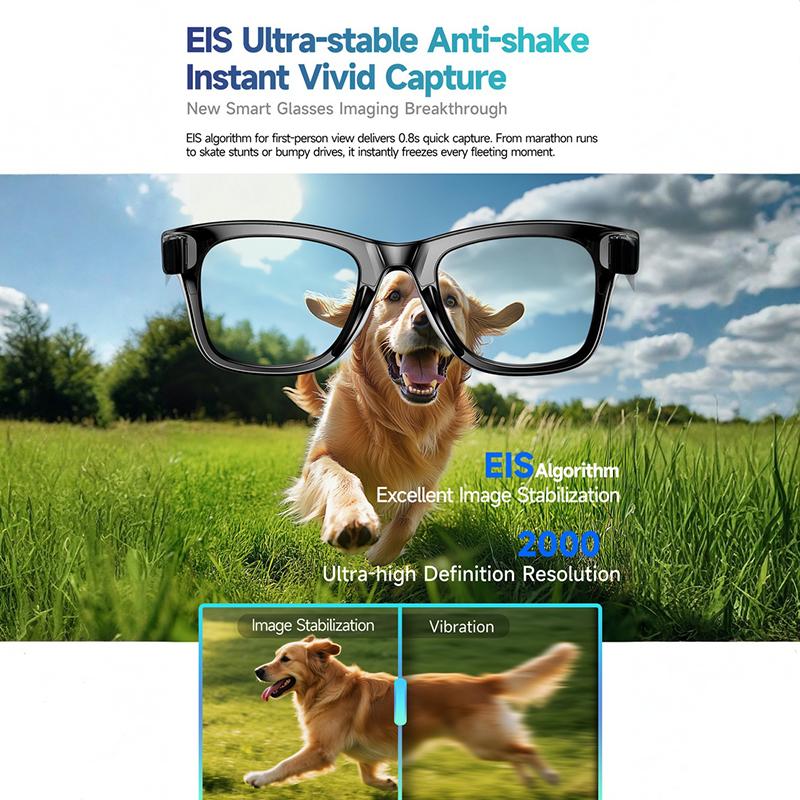 AI Glasses For Men Video Recording Glasses Noise Cancelling 800W Pixel Playing Music Real-time Translation Sunglasses For Women