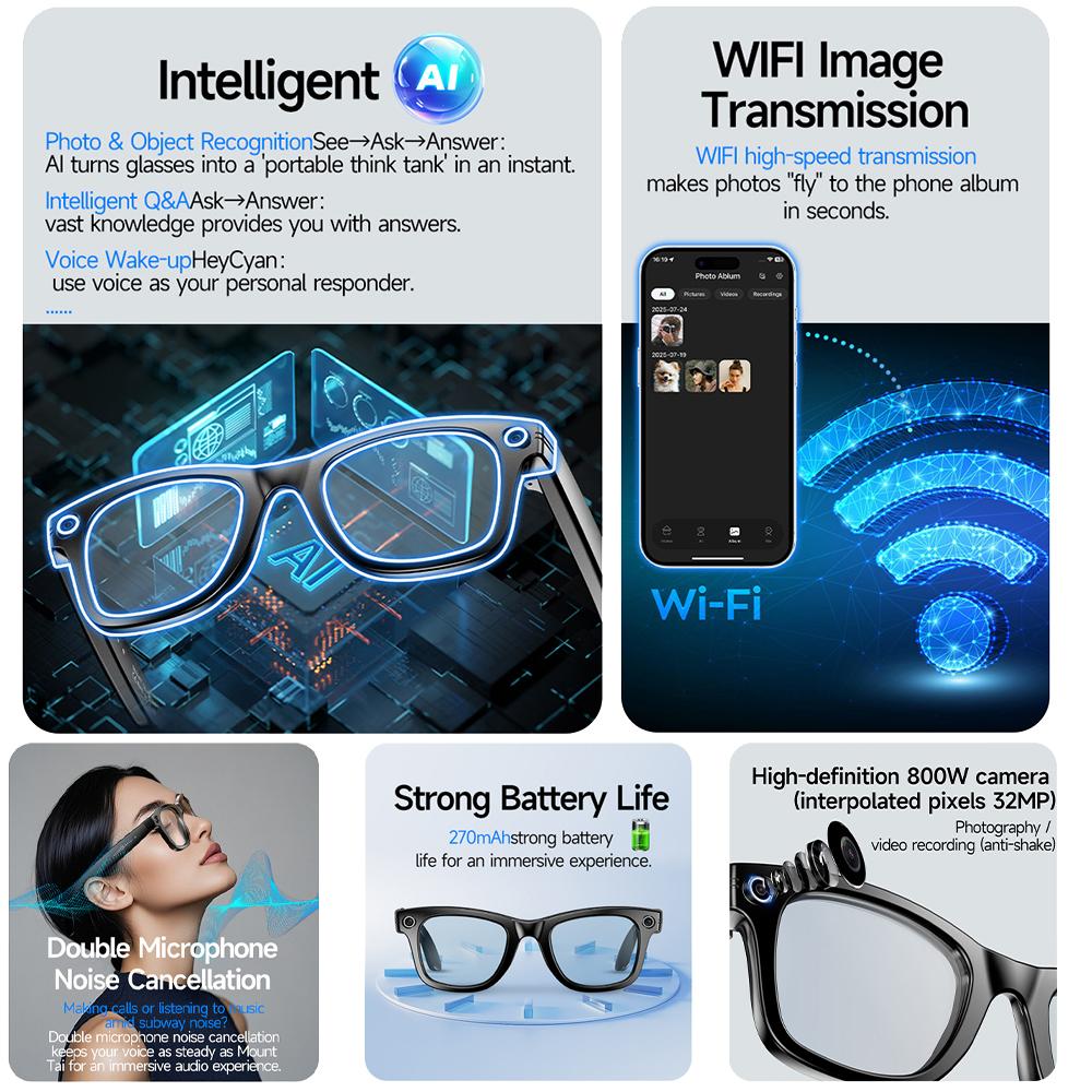 The Future of Technology: Exploring 2026 AI Smart Color-Changing Camera Glasses 800W Men Translation Glasses Photo Video Recording Waterproof Call Smart Sunglasses's Innovations