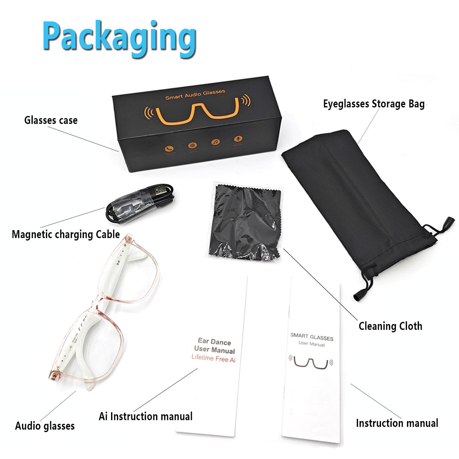 Smart AI Translation Glasses, Real-Time App Translation in Over 160 Languages, Light-Sensing Color-Changing Lenses