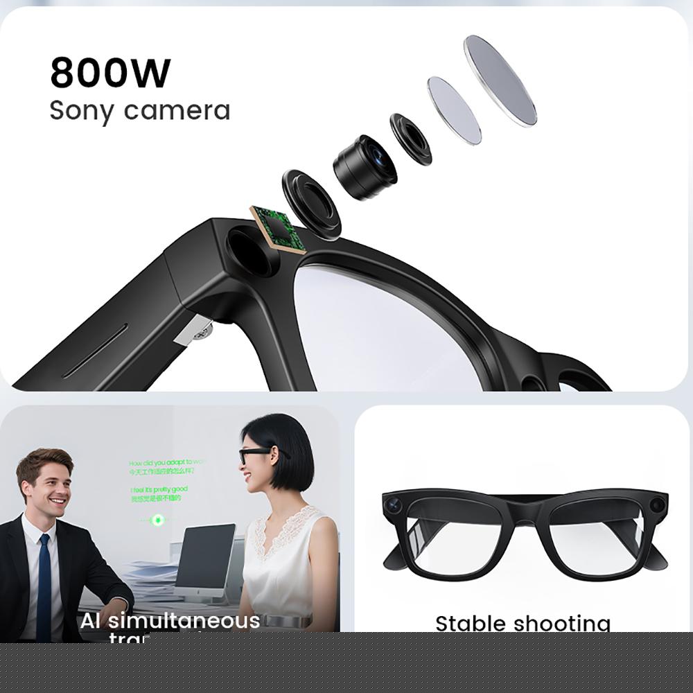 Electrochromic AI Photography Glasses 4-Speed Adjustment Real Time Translation Anti Shake shooting AI Interaction Smart Glasses