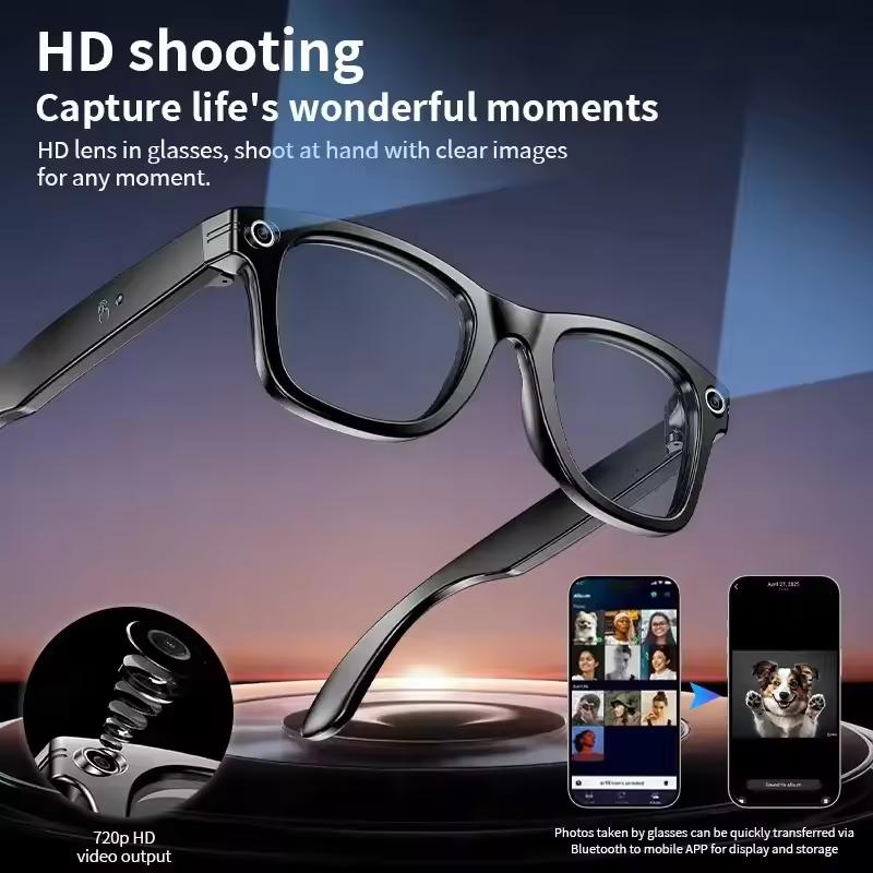 2025 New Upgrade Smart Glasses With Camera Video Recording AI Photo Recognition Bluetooth Call Translation Voice Sunglasses Man