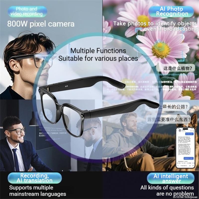 Smart Glasses 8 Million Camera AI Real Time Translation Eyewear Bluetooth Sunglasses Shoot Audio Call Video Player M02S 290mAh