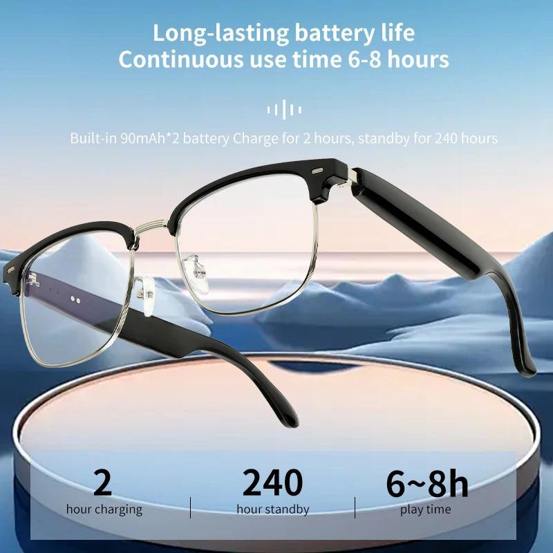 Smart Glasses Headset Wireless Bluetooth 5.0 Sunglasses Outdoor Sport Earphone Calling Music Eyeglasses App  Translator AI