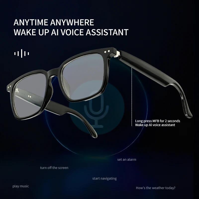 Smart Bluetooth 5.0 AI Glasses with App Control Wireless Music Sunglasses for Calls, Translation, Sport Mode &  AI Eyewear
