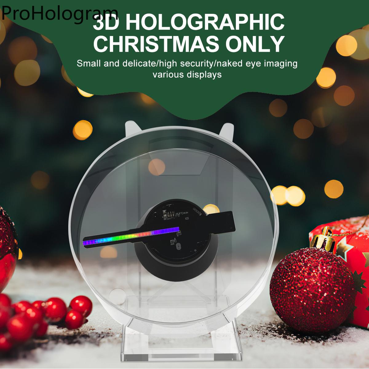 Mini 3D HD Hologram Fan Projector LED Sign Holographic Player support Image Video Shop Bar Party Advertising Display Light - Image 2