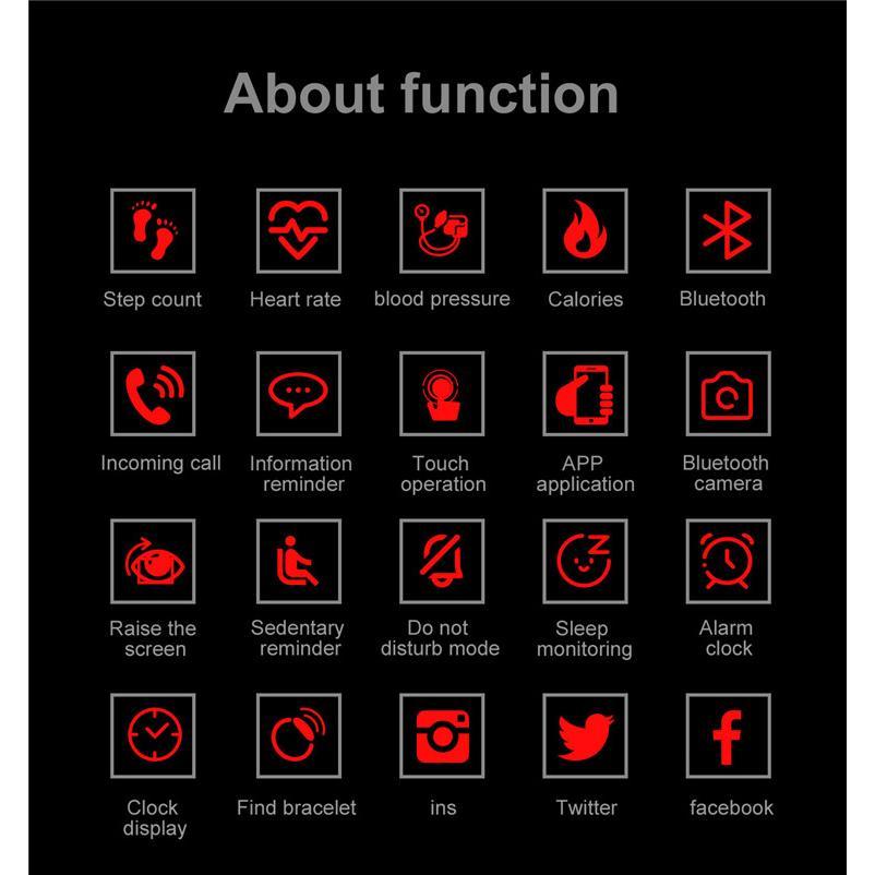 Smart Sports Bracelet MenAnd Women Pedometer Heart Rate Blood Pressure Fitness Ttracker Smartwatch Bluetooth For iOS Android+BOX